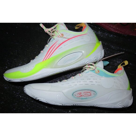 Li Ning Way of Wade Cloud Plus 808 II 2 Energy Basketball Shoes White Neon Green - Picture 6 of 14